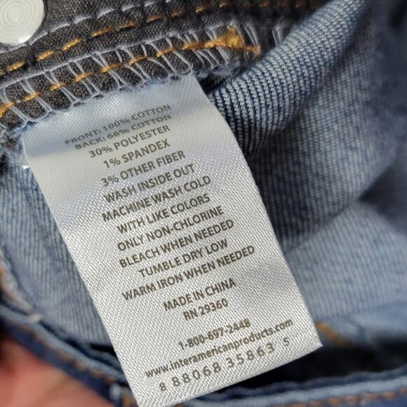 Dip High Rise Raw Hem Stretch Medium Wash 4.5" Denim Shorts Women Sz 20W - Picture 4 of 6